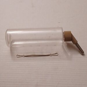 $4 Add-On Clear Plastic Water Bottle with Beige Nozzle For Small Pet Cage